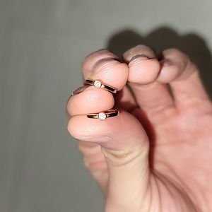 14k gold mini hoops with diamond